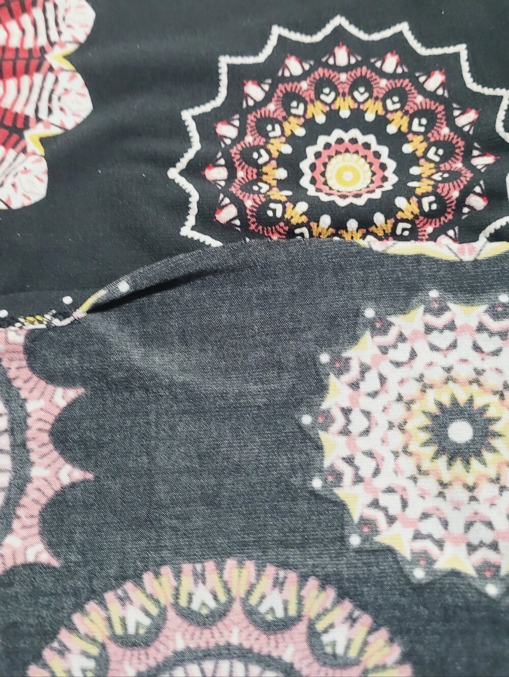 Robbie Bee Dress Medium Black Pink Medallion Print Swing Shift Stretch Casual - Picture 6 of 12